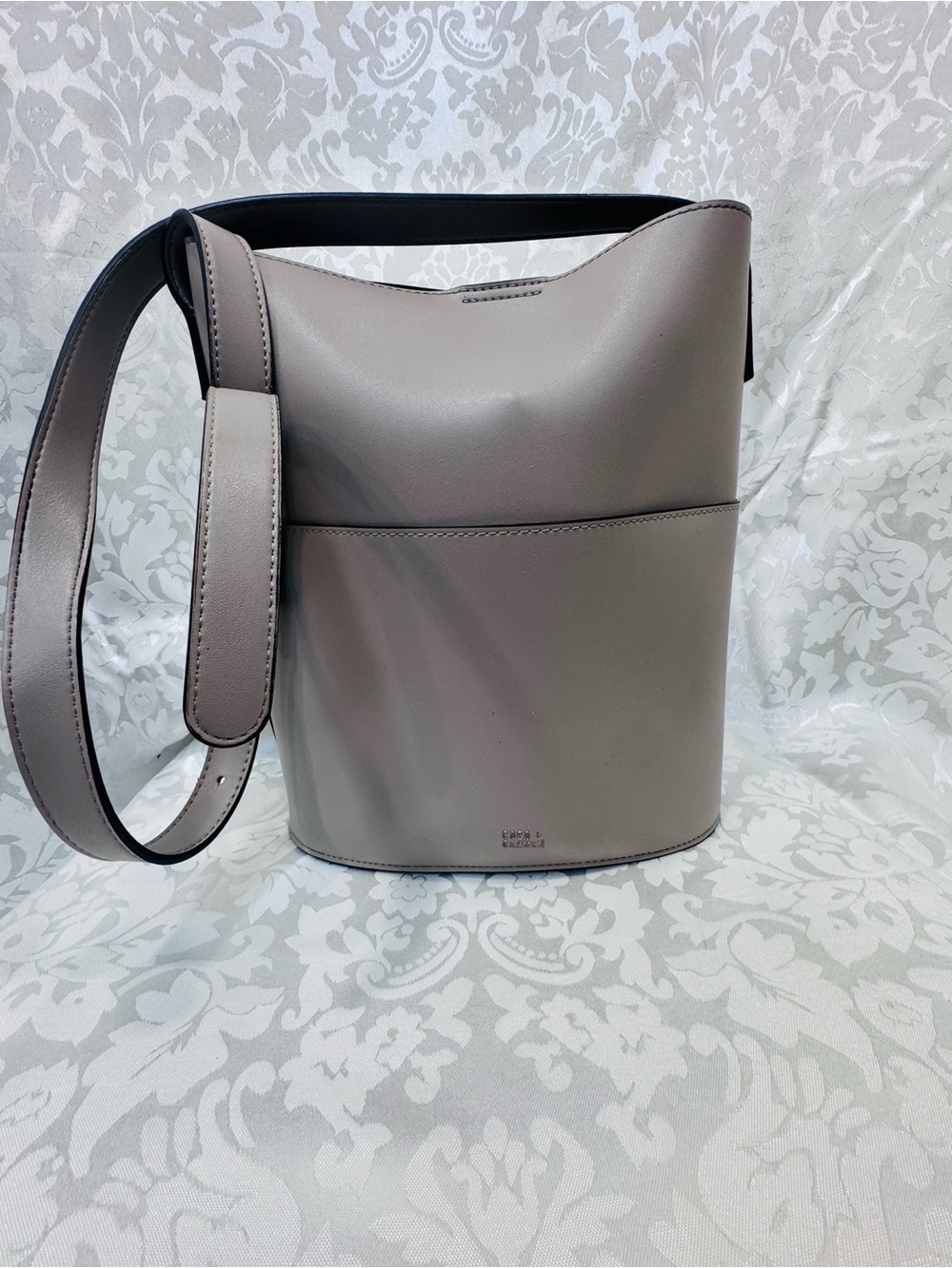 Coco + Carmen Taupe Leather Bucket Shoulder Bag